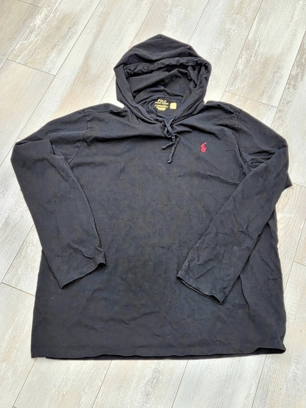 Polo Ralph Lauren Long-Sleeve Jersey Hoodie Black & Red XL